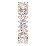 14K Gold Marquise Natural Diamond Shared-Prong Eternity Band – 4.5x2.5 mm Stones - Rose Gold - view 4