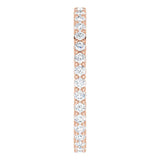 10K Gold Round Natural Diamond Shared-Prong Eternity Band – 1.7 mm Stones - Rose Gold - view 4