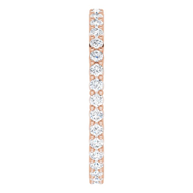 10K Gold Round Lab-Grown Diamond Shared-Prong Eternity Band – 1.7 mm Stones - Rose Gold - view 4