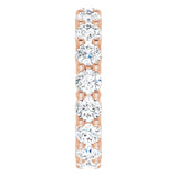 10K Gold Round Natural Diamond Shared-Prong Eternity Band – 3.8 mm Stones - Rose Gold - view 4