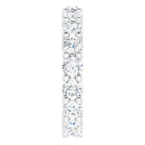 10K Gold Round Natural Diamond Shared-Prong Eternity Band – 3.8 mm Stones - White Gold - view 4