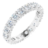 10K Gold Round Lab-Grown Diamond Shared-Prong Eternity Band – 3.2 mm Stones - White Gold