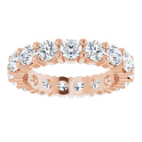 10K Gold Round Lab-Grown Diamond Shared-Prong Eternity Band – 3.8 mm Stones - Rose Gold - view 3