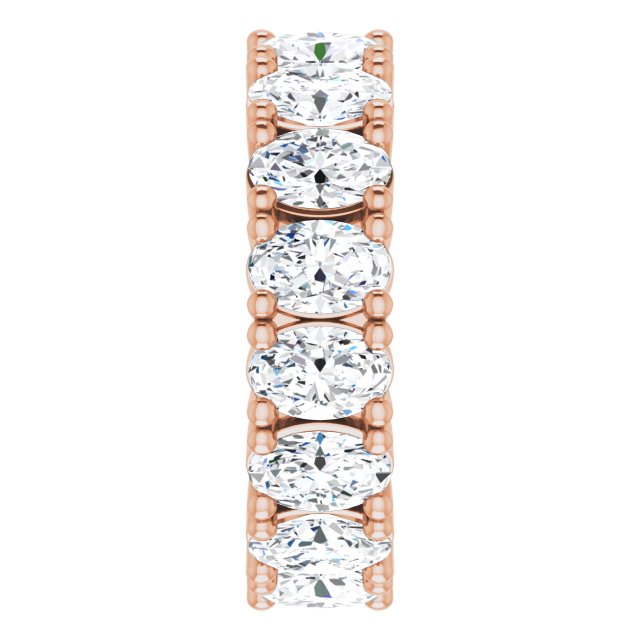 10K Gold Oval Lab-Grown Diamond Shared-Prong Eternity Band – 6x4 mm Stones - Rose Gold - view 4