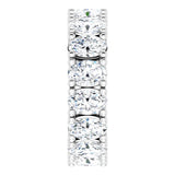 Platinum Oval Lab-Grown Diamond Shared-Prong Eternity Band – 6x4 mm Stones - view 4