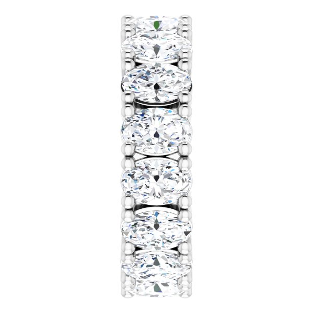 10K Gold Oval Lab-Grown Diamond Shared-Prong Eternity Band – 6x4 mm Stones - White Gold - view 4