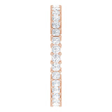 10K Gold Square Natural Diamond Shared-Prong Eternity Band – 1.75x1.75 mm Stones - Rose Gold - view 4