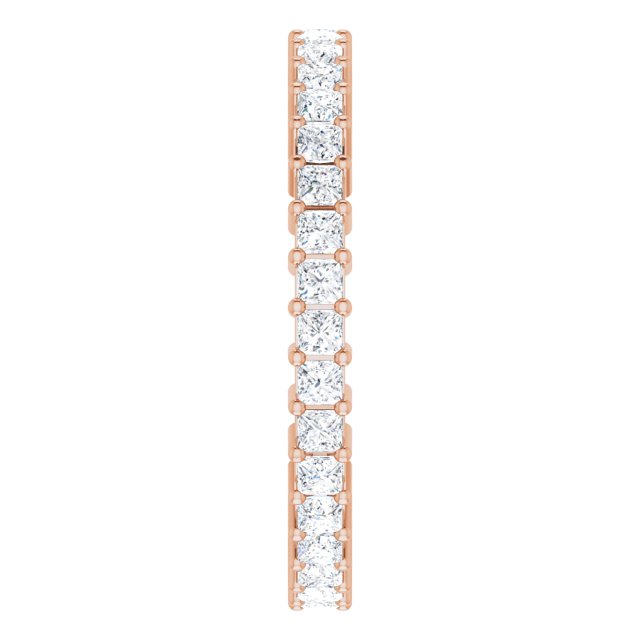 10K Gold Square Natural Diamond Shared-Prong Eternity Band – 1.75x1.75 mm Stones - Rose Gold - view 4