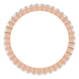 10K Gold Square Natural Diamond Shared-Prong Eternity Band – 1.5x1.5 mm Stones - Rose Gold - view 2