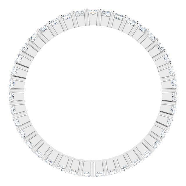 10K Gold Square Natural Diamond Shared-Prong Eternity Band – 1.5x1.5 mm Stones - White Gold - view 2