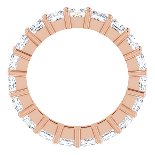 10K Gold Square Natural Diamond Shared-Prong Eternity Band – 3.5x3.5 mm Stones - Rose Gold - view 2