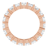 10K Gold Square Lab-Grown Diamond Shared-Prong Eternity Band – 3.5x3.5 mm Stones - Rose Gold - view 2