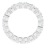 10K Gold Square Lab-Grown Diamond Shared-Prong Eternity Band – 3.5x3.5 mm Stones - White Gold - view 2
