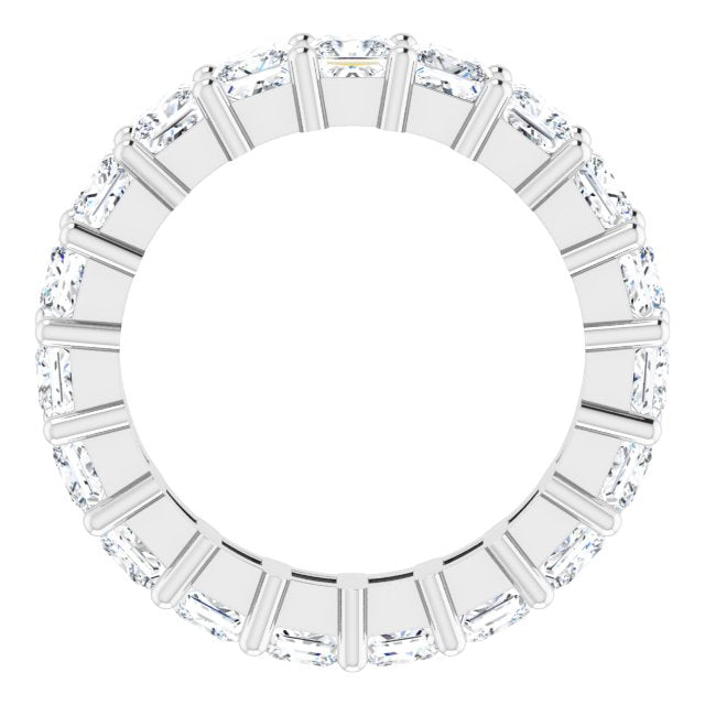 10K Gold Square Lab-Grown Diamond Shared-Prong Eternity Band – 3.5x3.5 mm Stones - White Gold - view 2