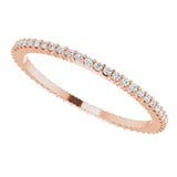 10K Gold Round Lab-Grown Diamond Shared-Prong Eternity Band – 1 mm Stones - Rose Gold - view 5