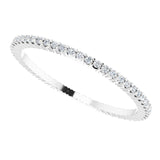 10K Gold Round Natural Diamond Shared-Prong Eternity Band – 1 mm Stones - White Gold - view 5