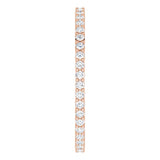 10K Gold Round Natural Diamond Shared-Prong Eternity Band – 1.3 mm Stones - Rose Gold - view 4