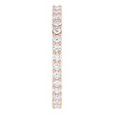 10K Gold Round Lab-Grown Diamond Shared-Prong Eternity Band – 1.75 mm Stones - Rose Gold - view 4