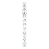10K Gold Round Lab-Grown Diamond Shared-Prong Eternity Band – 1.75 mm Stones - White Gold - view 4