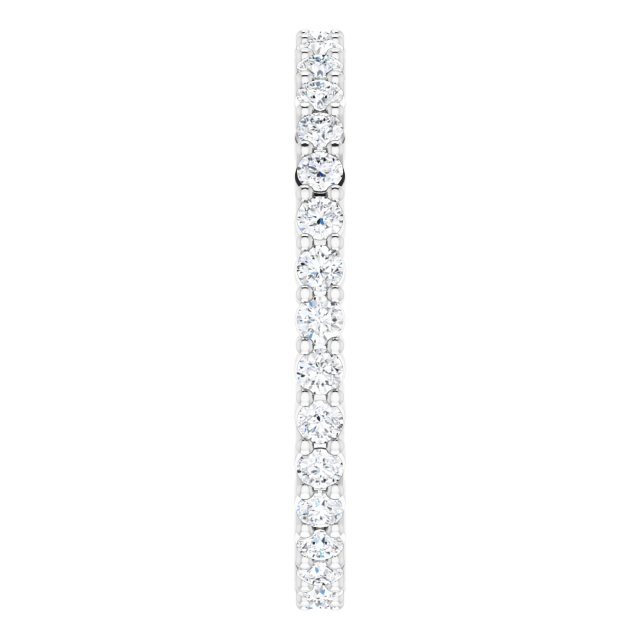 10K Gold Round Lab-Grown Diamond Shared-Prong Eternity Band – 1.75 mm Stones - White Gold - view 4