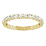 14K Gold Round Natural Diamond Shared-Prong Eternity Band – 2 mm Stones - Yellow Gold - view 3
