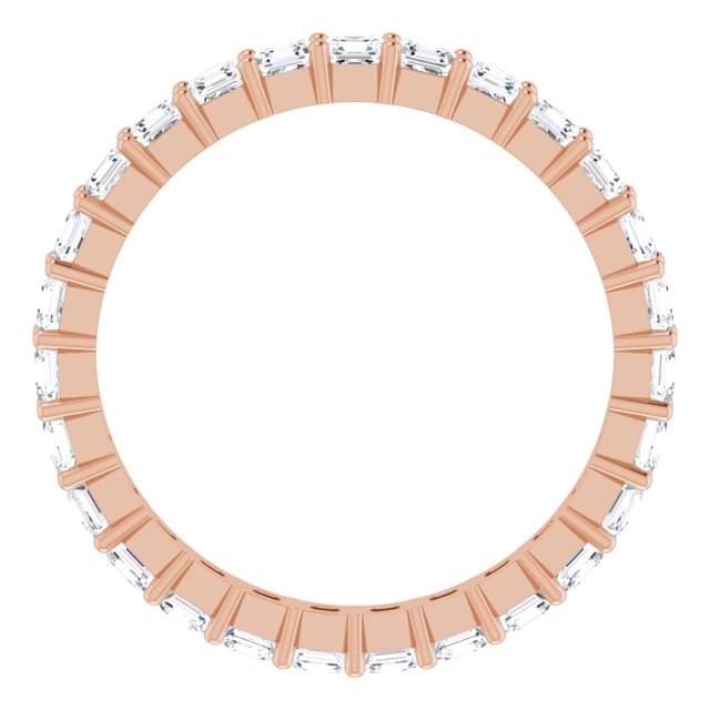 14K Gold Asscher Lab-Grown Diamond Shared-Prong Eternity Band – 2.3x2.3 mm Stones - Rose Gold - view 2