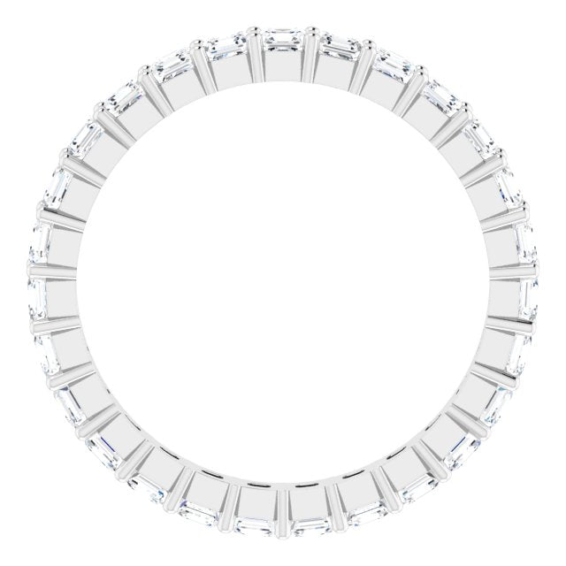 Platinum Asscher Lab-Grown Diamond Shared-Prong Eternity Band – 2.3x2.3 mm Stones - view 2