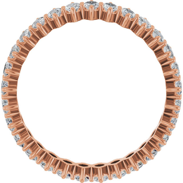 14K Gold Marquise Natural Diamond Shared-Prong Eternity Band – 4x2 mm Stones - Rose Gold - view 2