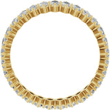 14K Gold Marquise Natural Diamond Shared-Prong Eternity Band – 4x2 mm Stones - Yellow Gold - view 2