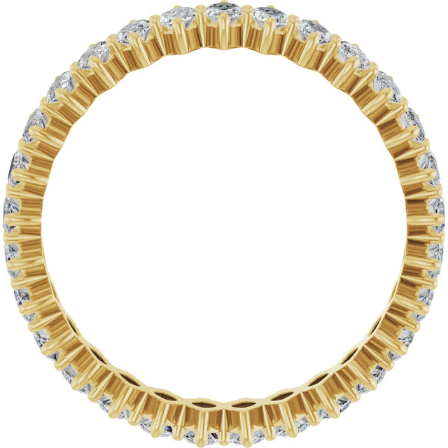 14K Gold Marquise Natural Diamond Shared-Prong Eternity Band – 4x2 mm Stones - Yellow Gold - view 2