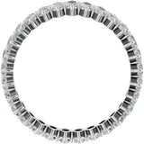 14K Gold Marquise Natural Diamond Shared-Prong Eternity Band – 4x2 mm Stones - White Gold - view 2