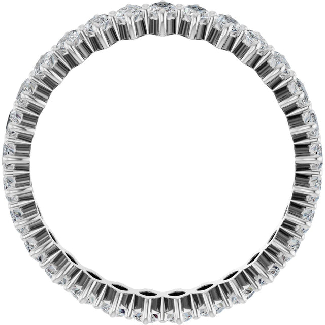 14K Gold Marquise Natural Diamond Shared-Prong Eternity Band – 4x2 mm Stones - White Gold - view 2
