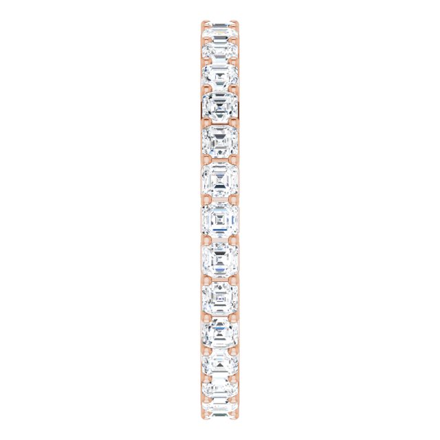 14K Gold Asscher Lab-Grown Diamond Shared-Prong Eternity Band – 2x2 mm Stones - Rose Gold - view 4