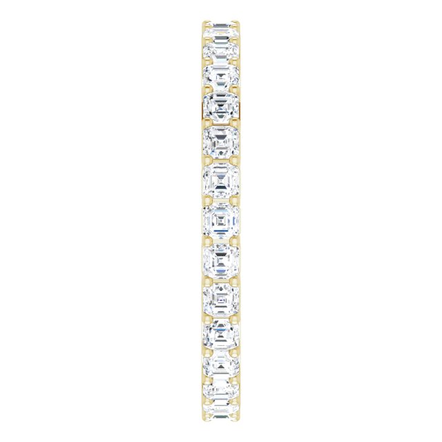 14K Gold Asscher Lab-Grown Diamond Shared-Prong Eternity Band – 2x2 mm Stones - Yellow Gold - view 4