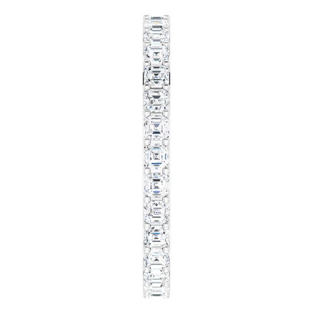 Platinum Asscher Lab-Grown Diamond Shared-Prong Eternity Band – 2x2 mm Stones - view 4