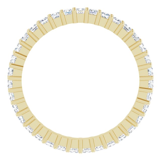 14K Gold Square Lab-Grown Diamond Shared-Prong Eternity Band – 1.75x1.75 mm Stones - Yellow Gold - view 2