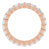 10K Gold Square Natural Diamond Shared-Prong Eternity Band – 2.75x2.75 mm Stones - Rose Gold - view 2