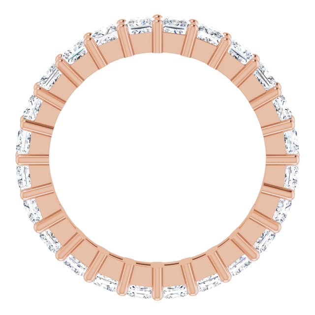 10K Gold Square Natural Diamond Shared-Prong Eternity Band – 2.75x2.75 mm Stones - Rose Gold - view 2