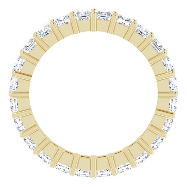 14K Gold Square Lab-Grown Diamond Shared-Prong Eternity Band – 2.75x2.75 mm Stones - Yellow Gold - view 2