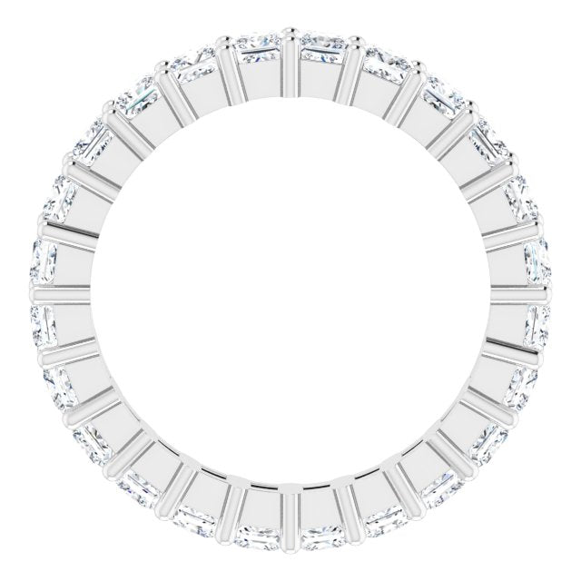 10K Gold Square Lab-Grown Diamond Shared-Prong Eternity Band – 2.75x2.75 mm Stones - White Gold - view 2