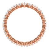 14K Gold Marquise Lab-Grown Diamond Shared-Prong Eternity Band – 4.5x2.5 mm Stones - Rose Gold - view 2