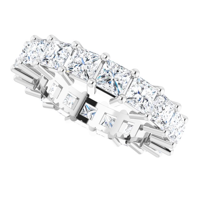10K Gold Square Lab-Grown Diamond Shared-Prong Eternity Band – 3.75x3.75 mm Stones - White Gold - view 5