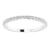 10K Gold Round Lab-Grown Diamond Shared-Prong Eternity Band – 1.3 mm Stones - White Gold - view 3