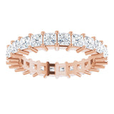 10K Gold Square Lab-Grown Diamond Shared-Prong Eternity Band – 2.75x2.75 mm Stones - Rose Gold - view 3