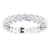10K Gold Square Natural Diamond Shared-Prong Eternity Band – 2.75x2.75 mm Stones - White Gold - view 3