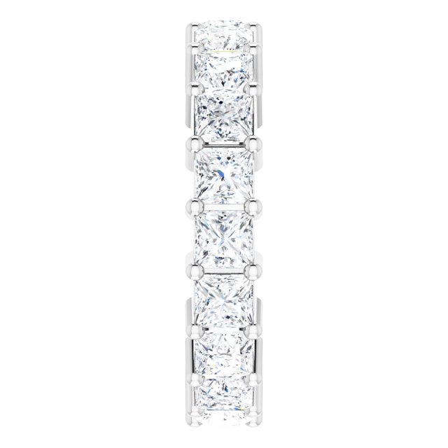 10K Gold Square Natural Diamond Shared-Prong Eternity Band – 3.5x3.5 mm Stones - White Gold - view 4
