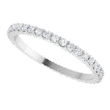 10K Gold Round Lab-Grown Diamond Shared-Prong Eternity Band – 1.5 mm Stones - White Gold - view 5
