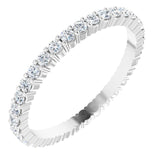 14K Gold Round Lab-Grown Diamond Shared-Prong Eternity Band – 1.7 mm Stones - White Gold