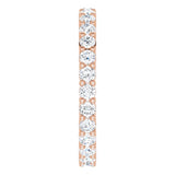 10K Gold Round Lab-Grown Diamond Shared-Prong Eternity Band – 2.25 mm Stones - Rose Gold - view 4
