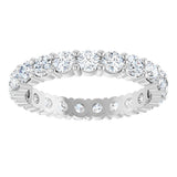 10K Gold Round Lab-Grown Diamond Shared-Prong Eternity Band – 3 mm Stones - White Gold - view 3